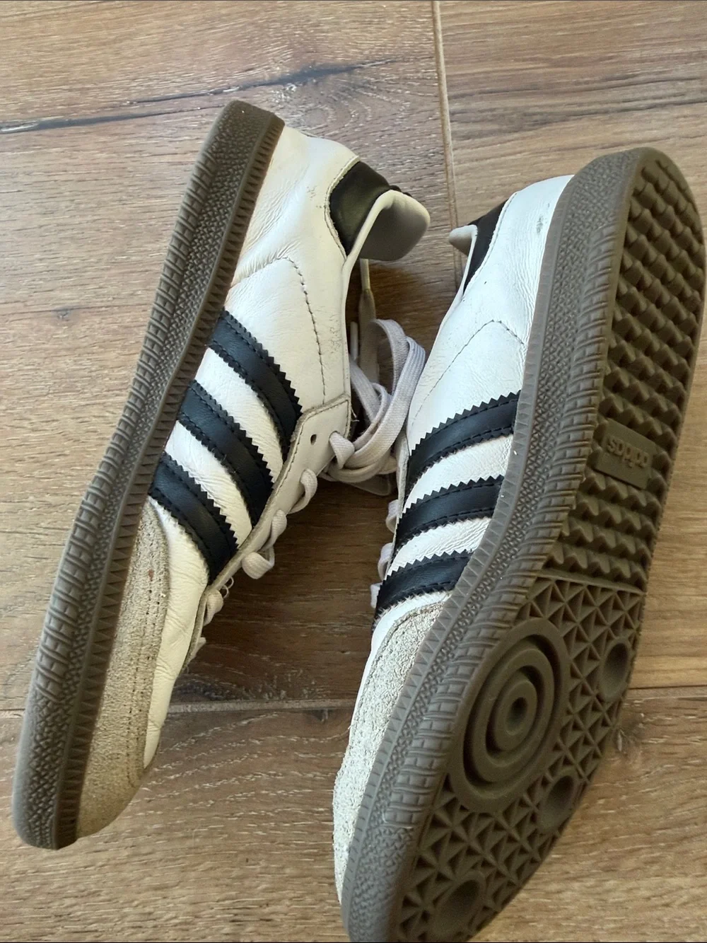 adidas Kids White and Black Samba Sneakers
